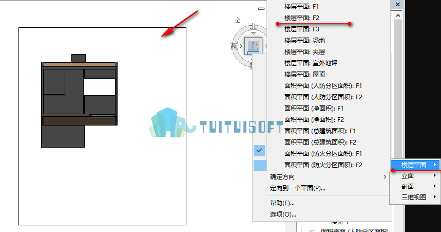 腿腿教学网-revit中快速定向到视图功能的应用