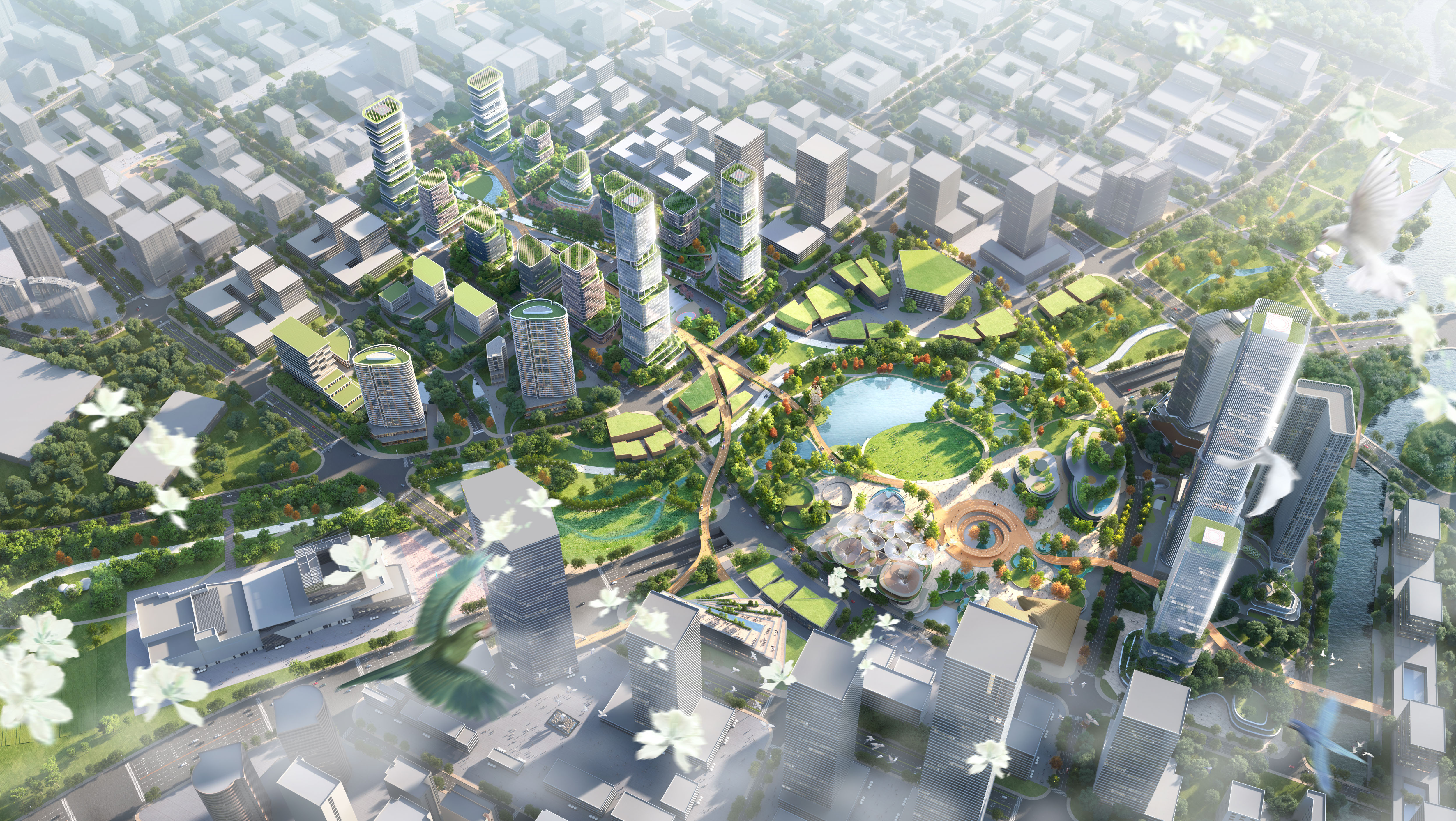 BIM建筑|日建设计+高力国际入围方案：上海浦东金桥副中心东部片区城市设计