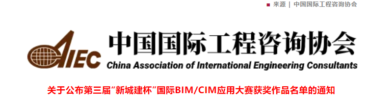 第三届“新城建杯”国际BIM/CIM应用大赛获奖名单公布