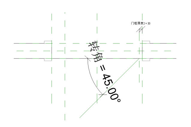 腿腿教学网-BIM等级考试二级建筑教程 |2.11 带角度平开门族实例