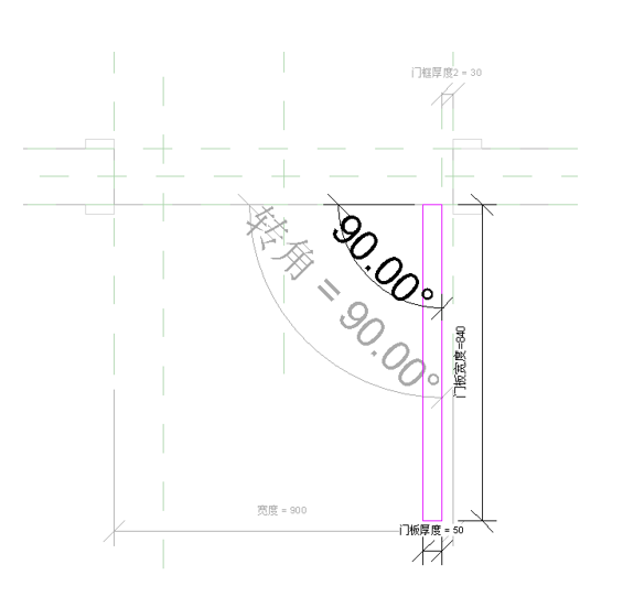 腿腿教学网-BIM等级考试二级建筑教程 |2.11 带角度平开门族实例