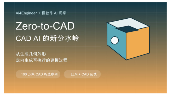 Zero-to-CAD：AI 三维CAD设计的新分水岭
