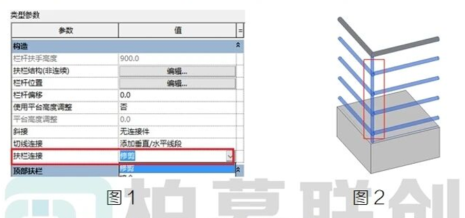 腿腿教学网-BIM教程 | Revit中栏杆扶手在楼梯上的细节处理（三）图文教程（文/柏慕联创技术服务）